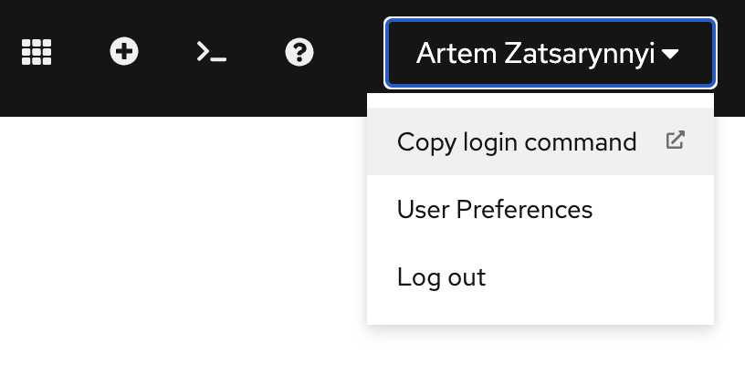 Copy login command